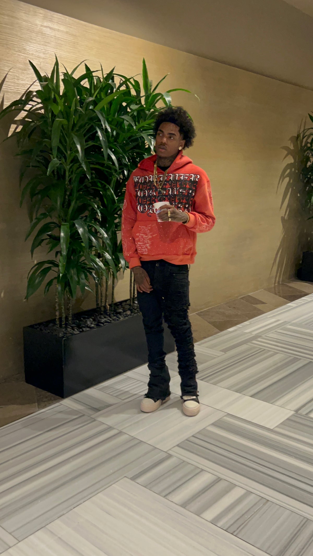 RED STARDUST HOODIE