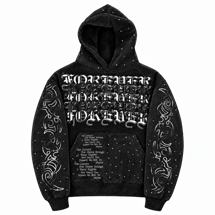 STARDUST HOODIE — front sketch mockup