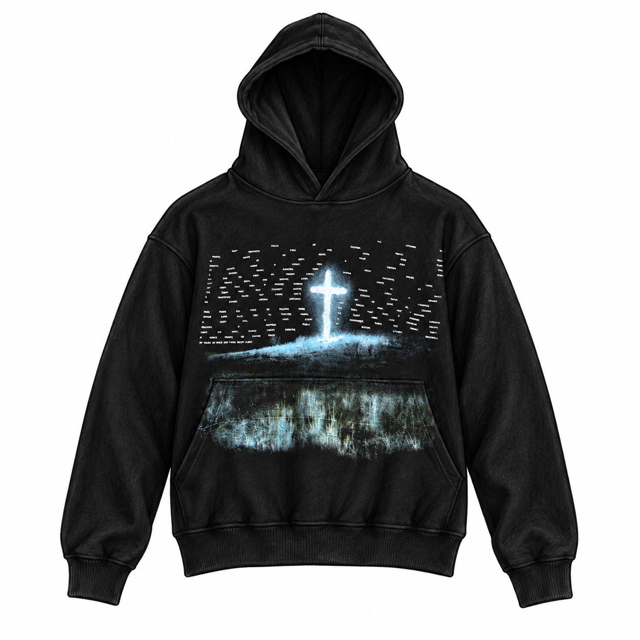 GLEAM HOODIE — front sketch mockup