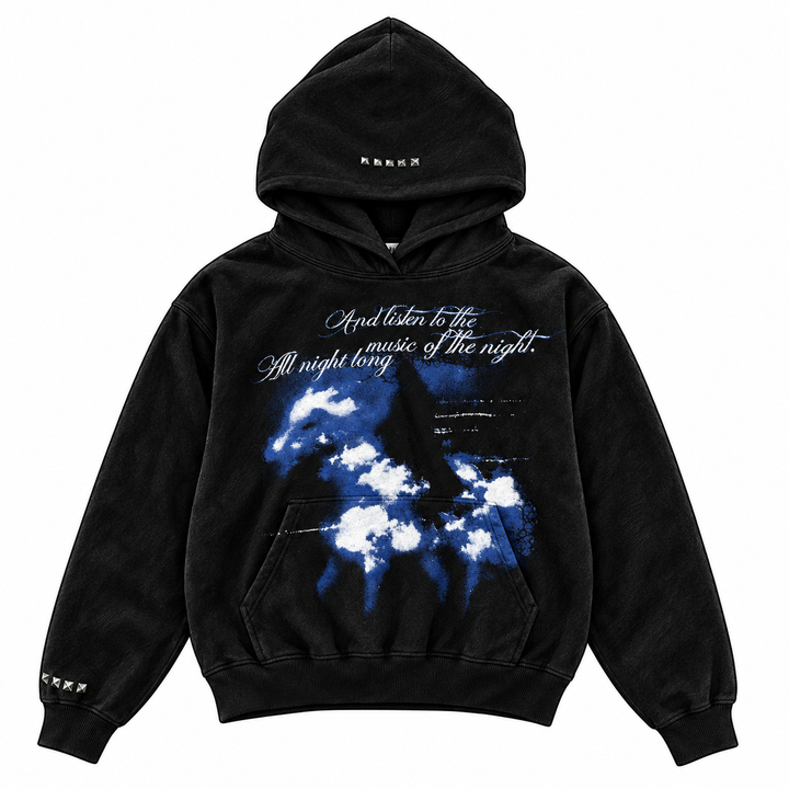 ALL NIGHT HOODIE sketch mockup