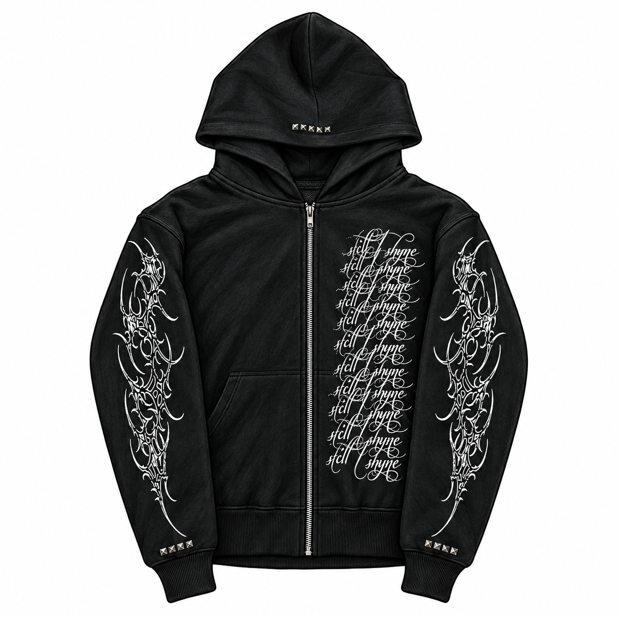 SHYNE HOODIE — front sketch mockup