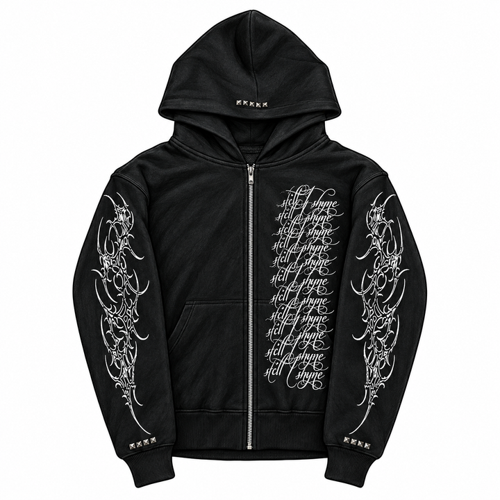 SHYNE HOODIE — front sketch mockup