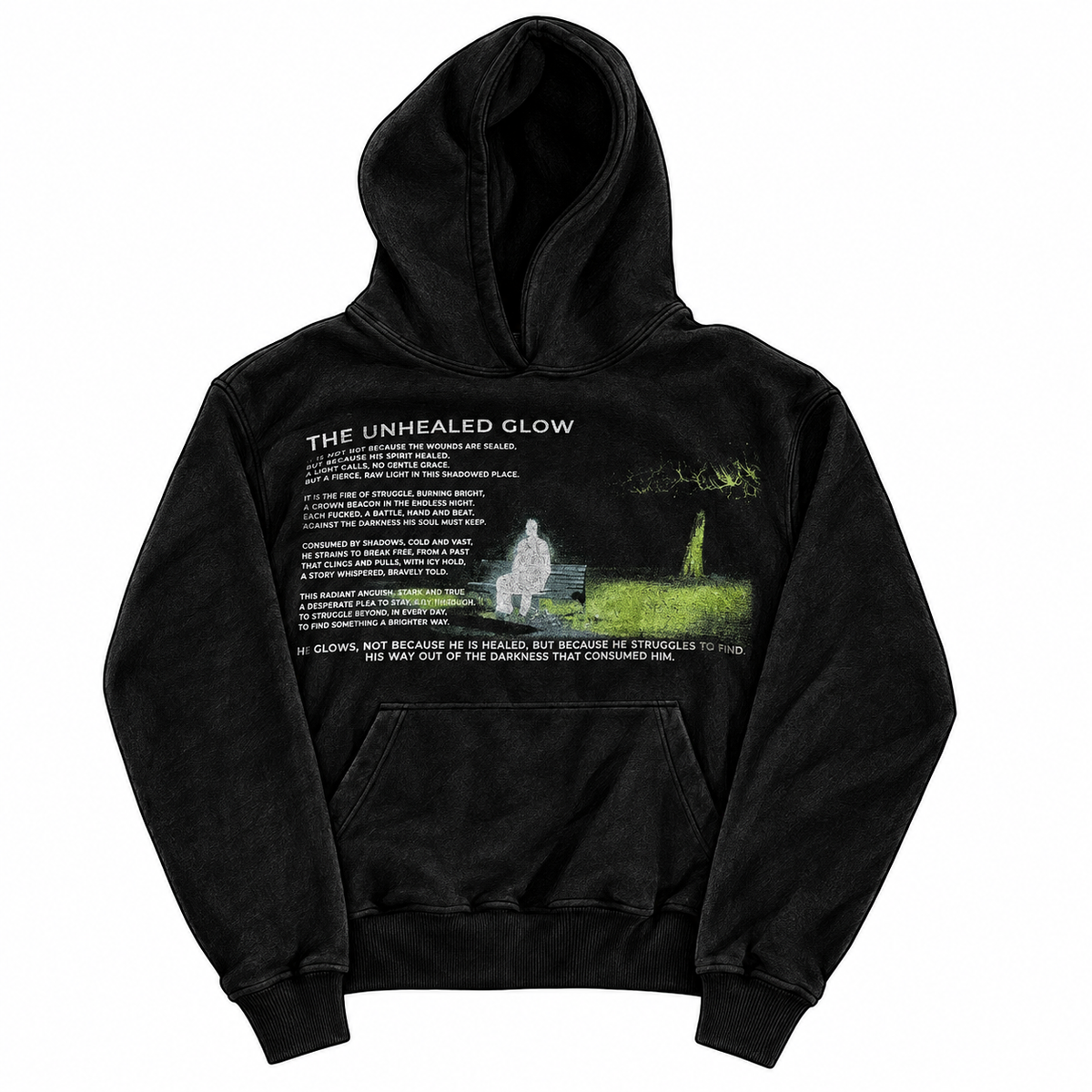 GLOW HOODIE sketch mockup